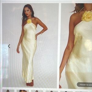 Butter Yellow Halter Dress